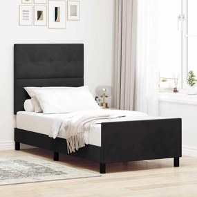 vidaXL Cama Box com cabeceira Preto 90 x 190 cm Veludo