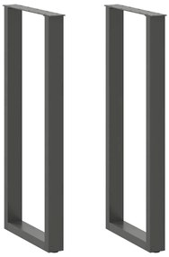vidaXL Pés para mesa de bar em formato de U, 2 peças, antracite, 40x(110-111) cm, aço