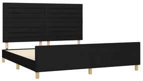 Estrutura de cama sem colchão 160x200 cm tecido preto