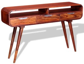 vidaXL Mesa consola em madeira de acácia maciça 120x30x75 cm