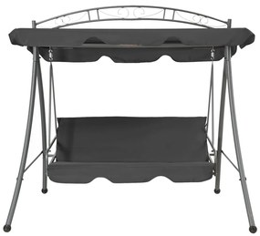 Baloiço jardim convertível + toldo 198x120x205cm aço antracite