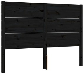 Estrutura de cama com cabeceira 120x200cm madeira maciçao preto