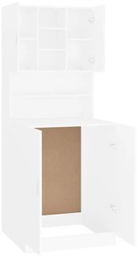 Armário para máquina de lavar roupa branco