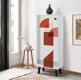 Sapateira Vegas – Branco e Preto – 50 cm x 135 cm x 38 cm