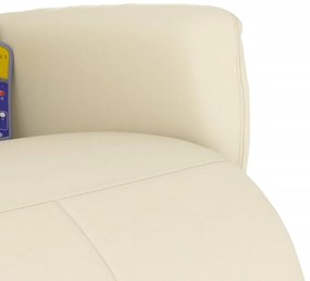Cadeira massagens reclinável c/apoio pés couro artificial creme