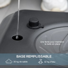 Cesto de basquetebol para exterior com altura ajustável de 182-213/220-250 cm, cesto de basquetebol com base e Rodas, preto