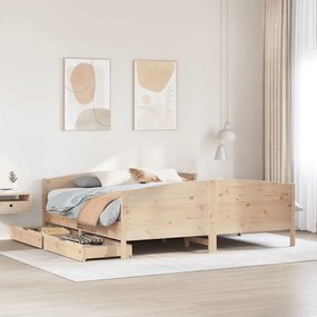 vidaXL Cama sem colchão 180x200 cm madeira de pinho maciça