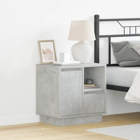 Criado-Mudo com LED Cinza Concreto 50x34,5x50 cm