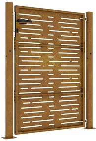 Portão de jardim 105x155 cm aço corten design quadrados
