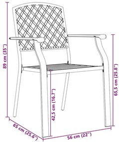Conjunto de Jantar Jardim 3 Peças Anthracite - Aço