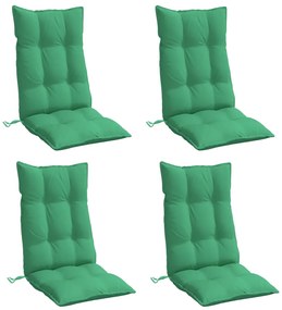 Almofadões p/ cadeira encosto alto 4 pcs tecido oxford verde