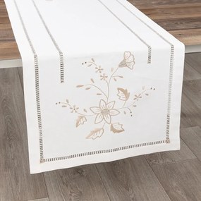 50x180 cm - Caminho de mesa linho - Bordados da Lixa