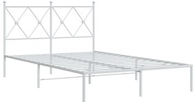 Estrutura de cama com cabeceira 120x190 cm metal branco