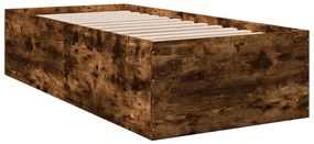Estrutura cama 90x190 cm derivados de madeira carvalho fumado