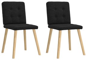 Cadeiras de jantar 2 pcs tecido preto
