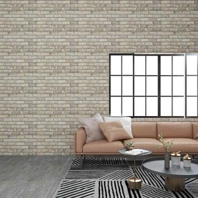 Painéis de parede 3D c/ design tijolos cor areia 10 pcs EPS