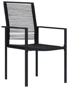 Cadeiras de jardim 2 pcs vime de PVC preto