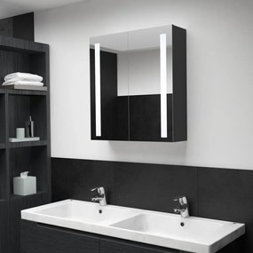 Armário espelhado para casa de banho com LED 62x14x60 cm