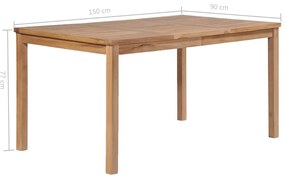 Mesa de jardim 150x90x77 cm madeira teca maciça