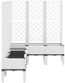 Vaso/floreira de jardim c/ treliça 160x120x142 cm PP branco
