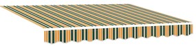 Toldo Retrátil Manual Verde e Amarelo 300x250 cm Tecido