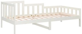 Sofá-cama sem colchão 90x190 cm madeira de pinho maciça branco
