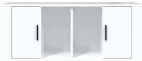 Móvel para TV 100x35x40 cm madeira processada branco brilhante