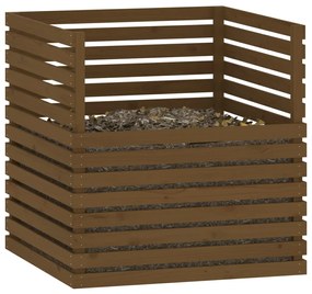 Caixote de compostagem 100x100x102 cm pinho maciço castanho mel