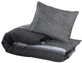 Conjunto de capa de edredão 155x220 cm algodão cinza-escuro