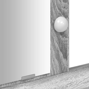Mesa de Maquilhagem vidaXL com Luzes LED Cinza Sonoma 79x41x140 cm