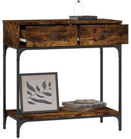 Mesa consola 75x34,5x75 cm derivados de madeira carvalho fumado