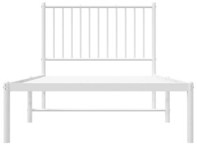 Estrutura de cama com cabeceira 90x190 cm metal branco