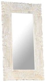 Espelho 80x50 cm madeira de mangueira maciça branco
