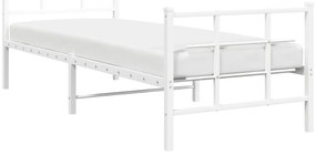 Estrutura de cama com cabeceira e pés 80x200 cm metal branco