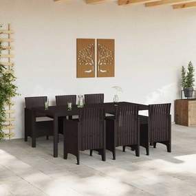 Conjunto de Jantar de Jardim 7 pcs Castanho 200 x 100 x 73 cm
