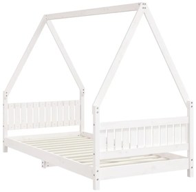 Estrutura de cama infantil 90x190 cm pinho maciço branco