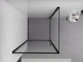 Mexen Exo-BR cabine de duche com porta de abrir 90 x 90 cm, transparente, preta - 8181-090-090-70-00