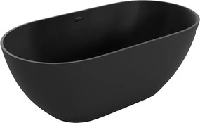 Mexen Rimini banheira independente de conglomerado 150 x 75 cm, preto mate - 57241507570