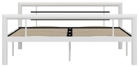 Estrutura de cama 140x200 cm metal branco e preto