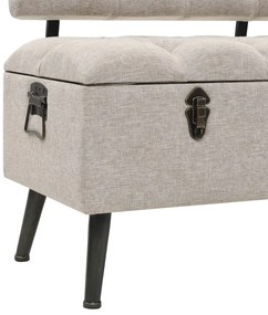Banco de arrumação com encosto 110 cm tecido cor creme