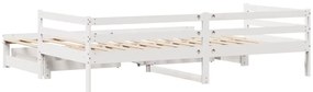 Sofá-cama c/ gavetas 90x200cm madeira de pinho maciça branco