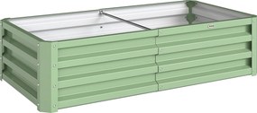 Outsunny Canteiro de Jardim Retangular, Chapa de Aço Ondulada, 120 x 60 x 30,5 cm, Verde | Aosom Portugal