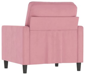 Poltrona 60 cm veludo rosa