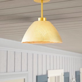 Candeeiro Suspenso Bornova – Dourado – 30 cm de Diâmetro