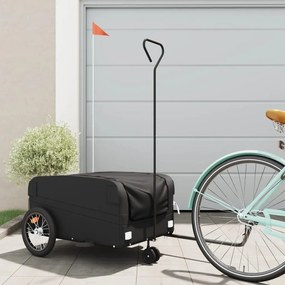 vidaXL Reboque para bicicleta 45 kg ferro preto