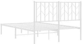 Estrutura de cama com cabeceira 120x200 cm metal branco