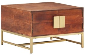 Mesa de centro 67x67x45cm madeira de acácia maciça castanho mel