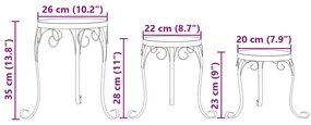 Suportes de plantas 3 pcs cerâmica preto e branco