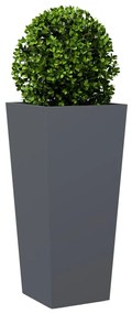 Vaso/floreira de jardim 2 pcs 35x35x75 cm aço antracite