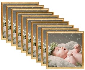 vidaXL Molduras para mesa 10 pcs 20x20 cm MDF dourado